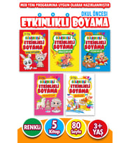 3 - 6 Yaş Eğitici Etkinlikli Kolay Boyama Seti 5 Kitap (Çok Renkli)