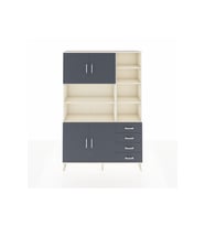 Arges Gardrop 9 Raflı 4 Çekmeceli 4 Kapaklı 132x30x195 Aytaşı-Antrasit