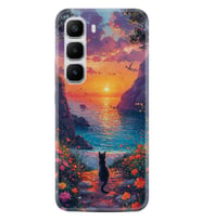Infinix Hot 60 Kılıf Boutique Baskılı Resimli Manzara Kedi Pcode -096