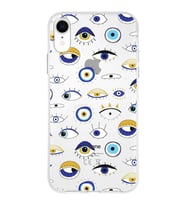 PrintiFy Apple  iPhone XR ile Uyumlu 1mm Slim Fit Nazar Boncuğu 2 Baskılı Şeffaf  Kılıf