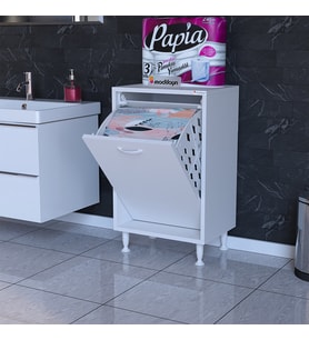 Modilayn Söke 50x75x32,5 Sepetli Banyo Dolabı Çok Amaçlı Dolap Kirlı Çamaşır Dolabı Mutfak Dolabı