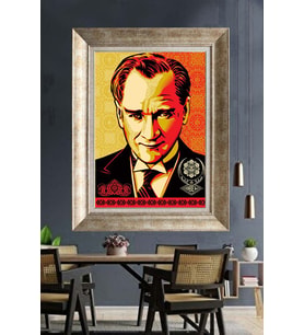 Gümüş Çerçeveli Atatürk Tablo ds287