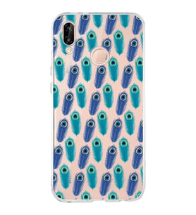 PrintiFy Huawei P20 Lite ile Uyumlu 1mm Slim Fit Nazar Boncuğu 4 Baskılı Şeffaf  Kılıf