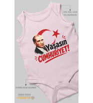 Yaşasın Cumhuriyet Sıfır Kol Bebek Body %100 Pamuk
