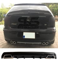 Volkswagen Polo Mk4 Difüzör Arka Tampon Eki 2 Egzoz Çıkışlı Siyah Lüx Tip