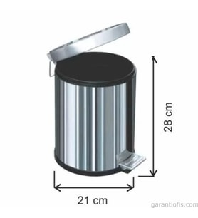 Garanti Metal 1002 Pedallı Çöp Kovası (5 Litre)