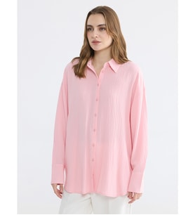 LCW EVERYDAY Pembe Dokulu Kadın Gömlek