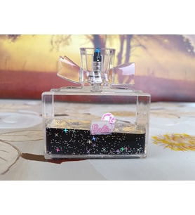 Batmayan Siyah Parfüm Şişesi Tasarımlı Işıklı Barbili Lüks Hediyelik,Dekoratif Obje(10 cm*8,5 *5)