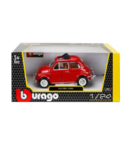 Burago Koleksiyon 1 / 24 Ölçek 1968 Fiat 500L Kırmızı Model Metal Araba