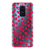 Xiaomi Redmi Note 9 Uyumlu Kalp Desenli Şeffaf Telefon Kılıfı