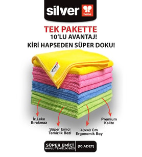 Toptan 10lu Mikrofiber Bez 265 Kalite Otel Restoran Cafe İşyeri Temizlik Bezi 40x40 cm Büyük Ebat