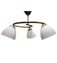 MYLİGHTS  MODERN SPOR OPAL BEYAZ CAMLI ÜÇLÜ AVİZE (Altın)