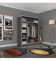 Kenzlife giysi dolabı necmettin 150*120*40 gri gardırop