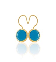 Kadir Jewellery 22 Ayar Altın Kaplama Kadın Taşlı Küpe -El İşçiliği Ve Hipoalerjenik Küpe -E01