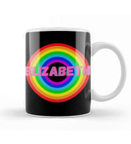 Elizabeth Name personalized Custom   vintage Retro Rainbow Style Design Gift Baby Gift For Her Kupa Bardak Porselen