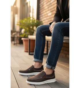 Enoch Soft-Walk Deri Serisi Premium Süet Dokulu Casual Ayakkabı