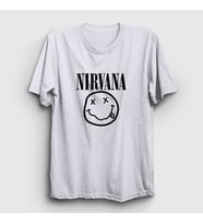 Presmono Unisex Beyaz Logo Nirvana T-Shirt 99470tt (Beyaz)