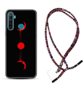 Realme 5i 5 Pro 6i 7 Pro 8 Kılıf Boyun Asklı Rasta Silikon Red Moon 1710