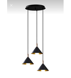 Dylight Derin Siyah Metal Dekoratif 3 lü Rustik Sarkıt Avize Çap:30 cm