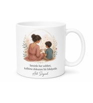 Anne Oğul Sözlü Seramik Kupa Bardak Anlamlı Hediye Özel Tasarım Porselen Mug