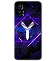 Redmi Note 12 Pro 4G Kılıf HD Desen Baskılı Kılıf - Dark Neon Yaprak Y Harfi