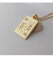 Kişiye Özel Papaz İskambil Kartı Kolye 925K Gümüş (Gold)