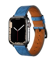Lexroo Watch 7 41mm KRD-76 PU Deri Kordon Strap Kayış - Mavi