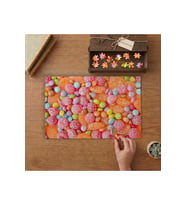 Renkli Şekerler Tasarımı 240 parça Ahşap Puzzle Ahşap Kutuda MP03406