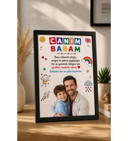 Canım Babam Kişiye Özel Fotoğraflı Çerçeve Babaya Hediye Duygusal Anlamlı Hatıra Hediyesi Sevgisiyle