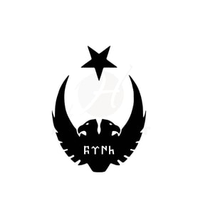 Ay Yıldız Kartal Göktürkçe Türk Oto Sticker Siyah 30*25 Cm