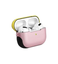 Apple Airpods Pro Uyumlu Kılıf Zore Shockproof Silikon (Pembe - Sarı)