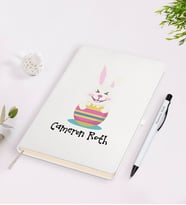 BK Gift Kişiye Özel Paskalya Bayramı Beyaz Defter ve Kalem Seti-3