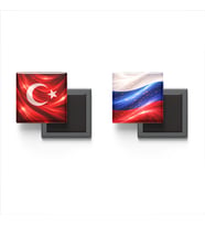 Buzdolap Magnetleri - Rusya Bayrağı ve Türk Bayrağı - 2'li Set Magneti