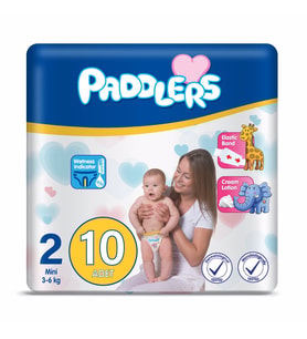 Paddlers Bebek Bezi 2 Numara Mini (3-6 Kg) 10 Adet – Deneme Paketi