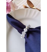 6 Adet Gümüş Kristal Top Boncuklu Peçete Yüzüğü