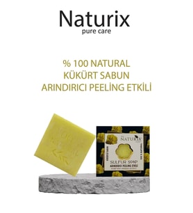 Natural Kükürtlü Sabun Arındırıcı Peeling Etkili Sebium Dengeleyici %100 Doğal
