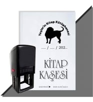 Kişiye Özel Köpek Silüet 29 Tarihli Otomatik Kitap Kaşesi (Siyah)