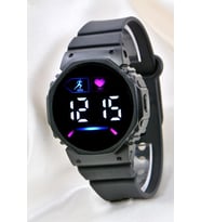 Pinkoli Siyah Silikon Kordonlu Led Watch Genç Kız Kadın Kol Saati ST-304141