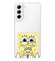 Samsung Galaxy S22 Uyumlu Sunger Bob Tasarımlı Şeffaf Telefon Kılıfı