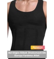 Bel Göğüs Göbek Jinekomasti Toparlayıcı Erkek Extra Göbek Sıkılaştırıcı Siyah Korse Atlet