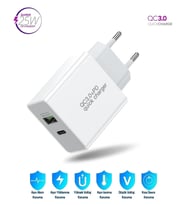 Apple iPod touch 7. Nesil Uyumlu 25W Ultra Hızlı Çoklu Şarj Cihazı Adaptör Qualcomm3.0 + PD - İthalatçı Garantili (Beyaz)