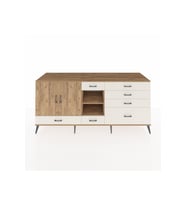 Kronos Konsol 4 Raflı 7 Çekmeceli 2 Kapaklı 220x59x99 Çam-Çam/Aytaşı