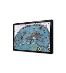 Piri Reis Haritası Venedik 1525 Çerçeveli Mdf Tablo