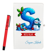 Yılbaşı Hediyesi Kişiye Özel Defter ve Roller Kalem Seti