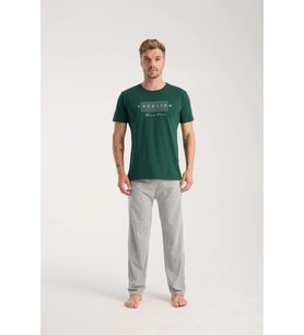 pilelistore- Erkek Yeşil Kısa Kol Pijama Takımı