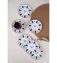 Lacivert Porselen Çay Tabağı 11,8cm 6’lı Set