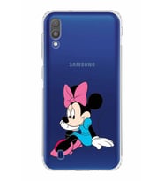 Samsung Galaxy M10  Kamera Korumalı Kapak Minnie Mouse Tasarımlı  Şeffaf  Kılıf