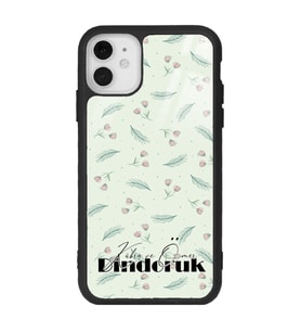 iPhone 11 Uyumlu Yeşil Yapraklı Tasarımlı Glossy Telefon Kılıfı