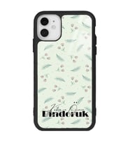 iPhone 11 Uyumlu Yeşil Yapraklı Tasarımlı Glossy Telefon Kılıfı