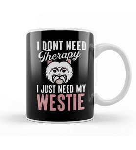 Westie Therapy West Highland White Terrier Owner Dog Fan Kupa Bardak Porselen